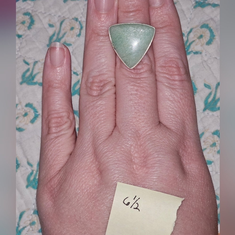 Elegant Amzonite Stone .925 Sterling Silver Plated Ring